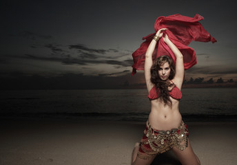 Woman belly dancer