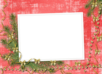 Obraz premium Card for congratulation with ribbons and bows on abstract backgr