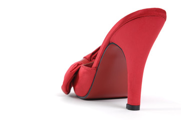 Red high heel shoe