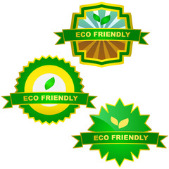 Set of eco friendly, natural and organic labels.