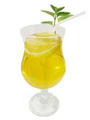 lemonade in a glass with a lemon slice