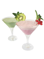 two fruit milky cocktails