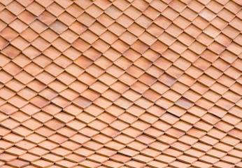 Clay tiles on Thai style roof