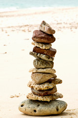 Fototapeta na wymiar stones on the beach - wellbeing
