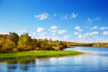 autumn lake in north mountain