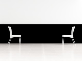 White Chair to face a blank wall