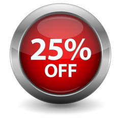 3D Red Sale Button - 25% OFF