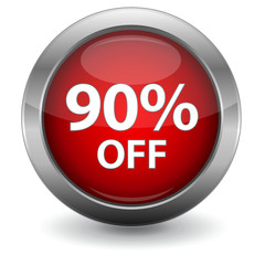 3D Red Sale Button - 90% OFF