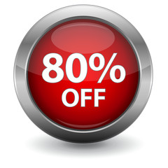 3D Red Sale Button - 80% OFF