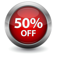 3D Red Sale Button - 50% OFF