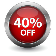 3D Red Sale Button - 40% OFF