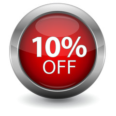 3D Red Sale Button - 10% OFF