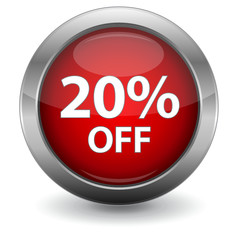 3D Red Sale Button - 20% OFF