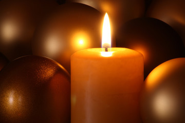 Christbaumkugeln, Kerze