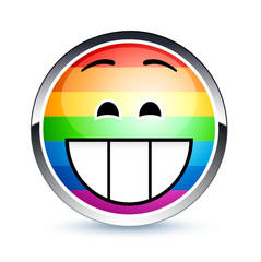 icône smiley arc-en-ciel / symbole gay homosexualité