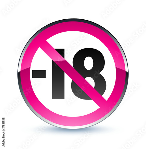 Logo Interdit Au Moins De 18 Ans "icône internet avertissement site interdit aux moins de 18 ans