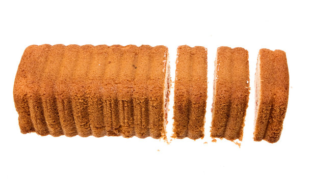Fruit-cake isolated on a white.
