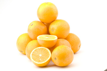 Oranges isolated on white background