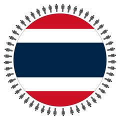 Thai flag with people