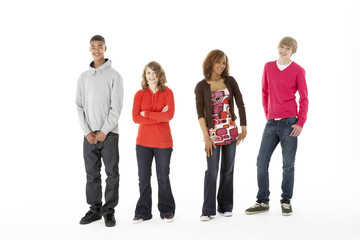 Obraz premium Group Of Four Teenagers In Studio