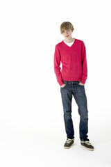 Fototapeta premium Full Length Studio Portrait Of Teenage Boy