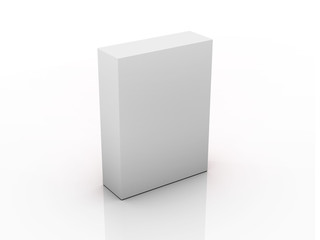 Naklejka premium Grey box with reflection. 3d template
