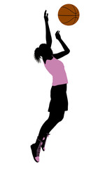Female Basketball Player Illustration Silhouette