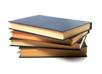 books stack isolated on white
