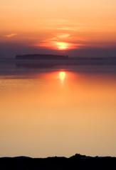 sunset over the water