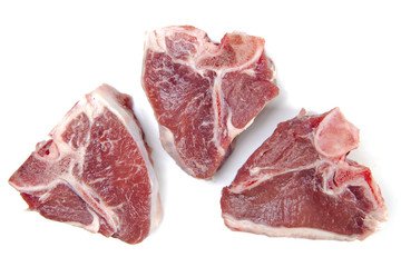Lamb Chop Trio  On White Background