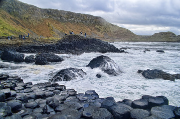 Landscape of Giant's Causeway.  Northern Ireland