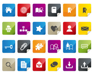 Internet and Blogs Icon Set. Tag and Label Style