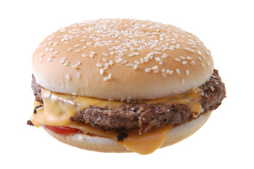 Tasty hamburger isolated on white background