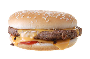 Tasty hamburger isolated on white background