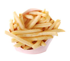French fries isolated on white background