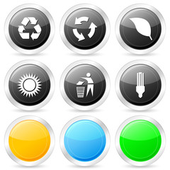ecology circle icon set