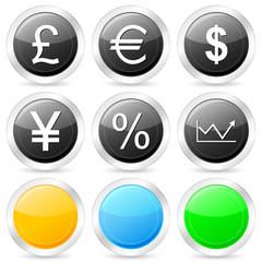 finances circle icon set