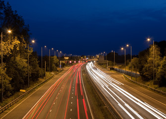 Fototapeta na wymiar Motorway at night