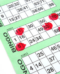 marked bingo card
