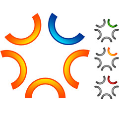 Glossy abstract symbol. Vector illustration.