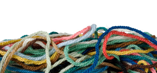 Isolation of coloured wool. Suitable for use as a border.