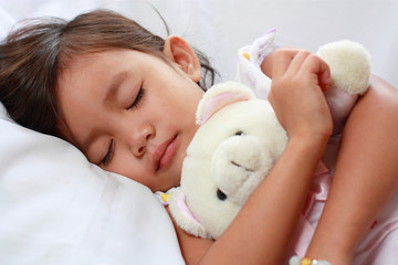 sleeping little asian girl - Powered by Adobe