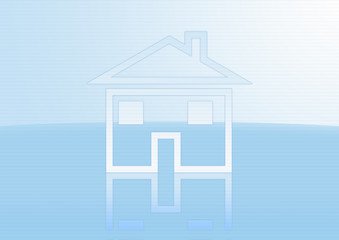 house symbol on blue background