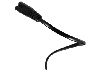 Plug of electricity on power cord isolated on white background