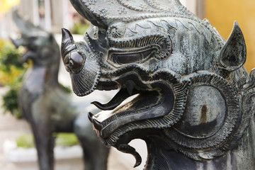 Wat Pho, Thailand, Lion demon figure decoration