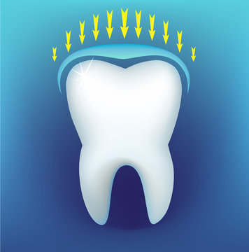 Tooth on a dark blue background