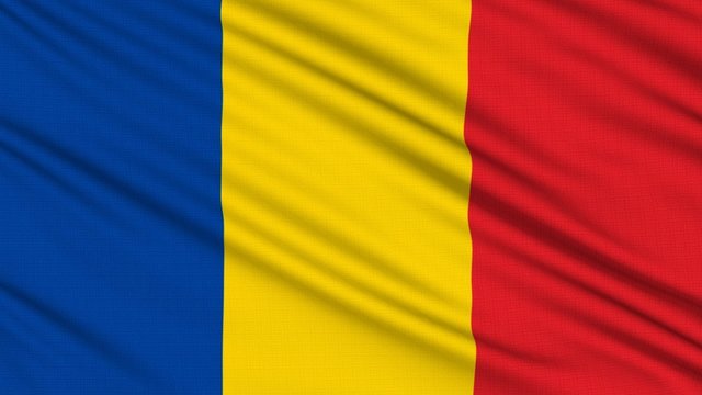 Chad Flag, with real structure of a fabric