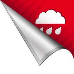 Rain or storm weather icon on peeling corner tab