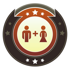 Male and female or unisex icon on imperial vector button