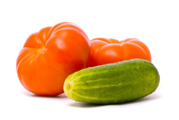 Fresh cucumber and tomato